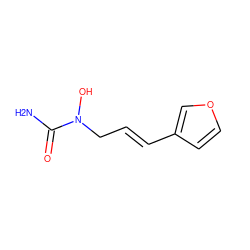 NC(=O)N(O)C/C=C/c1ccoc1 ZINC000000010348