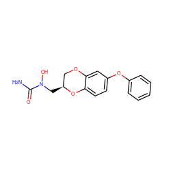 NC(=O)N(O)C[C@H]1COc2cc(Oc3ccccc3)ccc2O1 ZINC000000016309