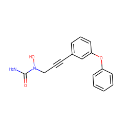 NC(=O)N(O)CC#Cc1cccc(Oc2ccccc2)c1 ZINC000013762941