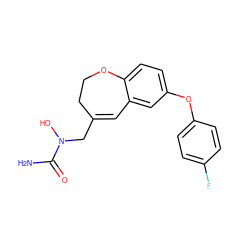 NC(=O)N(O)CC1=Cc2cc(Oc3ccc(F)cc3)ccc2OCC1 ZINC000000018052