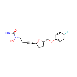 NC(=O)N(O)CCC#C[C@@H]1CC[C@@H](COc2ccc(F)cc2)O1 ZINC000003821540