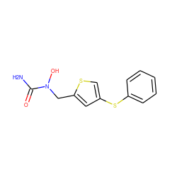 NC(=O)N(O)Cc1cc(Sc2ccccc2)cs1 ZINC000000013403