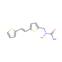 NC(=O)N(O)Cc1ccc(/C=C/c2cccs2)s1 ZINC000013762911