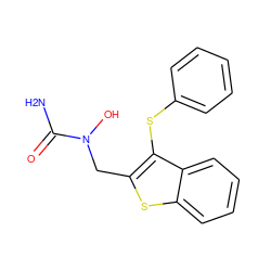 NC(=O)N(O)Cc1sc2ccccc2c1Sc1ccccc1 ZINC000013762743