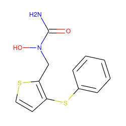 NC(=O)N(O)Cc1sccc1Sc1ccccc1 ZINC000000013402