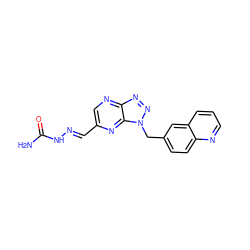 NC(=O)N/N=C/c1cnc2nnn(Cc3ccc4ncccc4c3)c2n1 ZINC000096169176