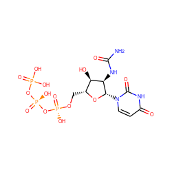 NC(=O)N[C@@H]1[C@H](O)[C@@H](CO[P@@](=O)(O)O[P@@](=O)(O)OP(=O)(O)O)O[C@H]1n1ccc(=O)[nH]c1=O ZINC000049872137