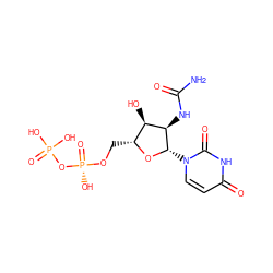 NC(=O)N[C@@H]1[C@H](O)[C@@H](CO[P@@](=O)(O)OP(=O)(O)O)O[C@H]1n1ccc(=O)[nH]c1=O ZINC000042921423