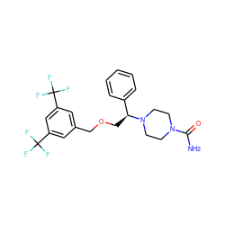 NC(=O)N1CCN([C@@H](COCc2cc(C(F)(F)F)cc(C(F)(F)F)c2)c2ccccc2)CC1 ZINC000013487416