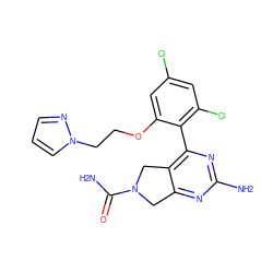 NC(=O)N1Cc2nc(N)nc(-c3c(Cl)cc(Cl)cc3OCCn3cccn3)c2C1 ZINC000071329344