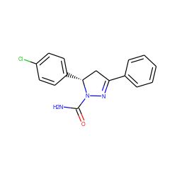 NC(=O)N1N=C(c2ccccc2)C[C@H]1c1ccc(Cl)cc1 ZINC000069058739