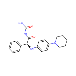 NC(=O)NC(=O)[C@@H](Nc1ccc(N2CCCCC2)cc1)c1ccccc1 ZINC000007003321