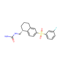 NC(=O)NC[C@@H]1CCCc2cc(S(=O)(=O)c3cccc(F)c3)ccc21 ZINC000043130654