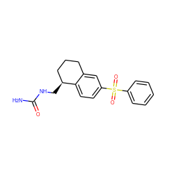 NC(=O)NC[C@H]1CCCc2cc(S(=O)(=O)c3ccccc3)ccc21 ZINC000049037509