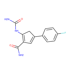 NC(=O)NC1=C(C(N)=O)C=C(c2ccc(F)cc2)C1 ZINC000045374050