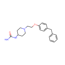 NC(=O)NC1CCN(CCOc2ccc(Cc3ccccc3)cc2)CC1 ZINC000013860536