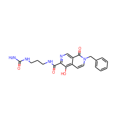 NC(=O)NCCCNC(=O)c1ncc2c(=O)n(Cc3ccccc3)ccc2c1O ZINC000169710988