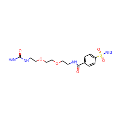 NC(=O)NCCOCCOCCNC(=O)c1ccc(S(N)(=O)=O)cc1 ZINC000027181503