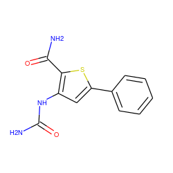 NC(=O)Nc1cc(-c2ccccc2)sc1C(N)=O ZINC000000027117