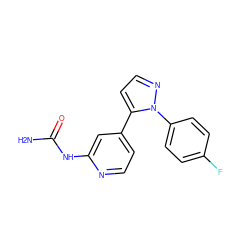 NC(=O)Nc1cc(-c2ccnn2-c2ccc(F)cc2)ccn1 ZINC000167508922