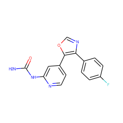 NC(=O)Nc1cc(-c2ocnc2-c2ccc(F)cc2)ccn1 ZINC000167789268