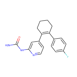 NC(=O)Nc1cc(C2=C(c3ccc(F)cc3)CCCC2)ccn1 ZINC000167920378