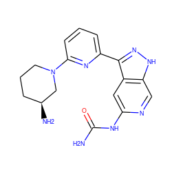 NC(=O)Nc1cc2c(-c3cccc(N4CCC[C@H](N)C4)n3)n[nH]c2cn1 ZINC000205265963