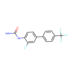 NC(=O)Nc1ccc(-c2ccc(C(F)(F)F)cc2)cc1F ZINC000028711945