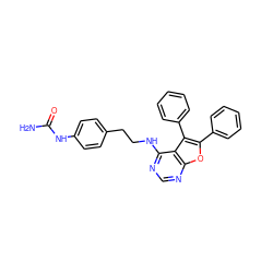 NC(=O)Nc1ccc(CCNc2ncnc3oc(-c4ccccc4)c(-c4ccccc4)c23)cc1 ZINC000096272627