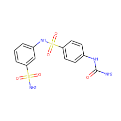 NC(=O)Nc1ccc(S(=O)(=O)Nc2cccc(S(N)(=O)=O)c2)cc1 ZINC000028968151