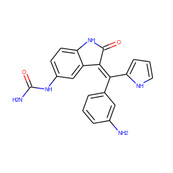 NC(=O)Nc1ccc2c(c1)/C(=C(\c1cccc(N)c1)c1ccc[nH]1)C(=O)N2 ZINC000014962893