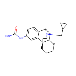 NC(=O)Nc1ccc2c(c1)[C@@]13CCCC[C@H]1[C@@H](C2)N(CC1CC1)CC3 ZINC000028714161