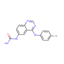 NC(=O)Nc1ccc2ncnc(Nc3ccc(Br)cc3)c2c1 ZINC000653869553