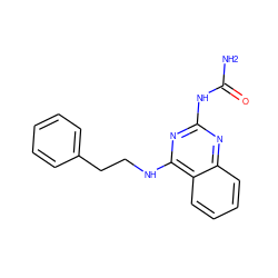 NC(=O)Nc1nc(NCCc2ccccc2)c2ccccc2n1 ZINC001772622349