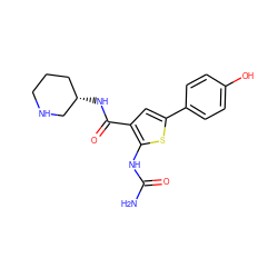 NC(=O)Nc1sc(-c2ccc(O)cc2)cc1C(=O)N[C@H]1CCCNC1 ZINC000040862682