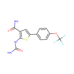 NC(=O)Nc1sc(-c2ccc(OC(F)(F)F)cc2)cc1C(N)=O ZINC000040845745