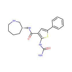 NC(=O)Nc1sc(-c2ccccc2)cc1C(=O)N[C@@H]1CCCCNC1 ZINC000040897225