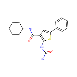 NC(=O)Nc1sc(-c2ccccc2)cc1C(=O)NC1CCCCC1 ZINC000040873416