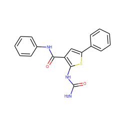 NC(=O)Nc1sc(-c2ccccc2)cc1C(=O)Nc1ccccc1 ZINC000034029113