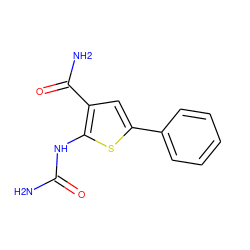 NC(=O)Nc1sc(-c2ccccc2)cc1C(N)=O ZINC000022065874