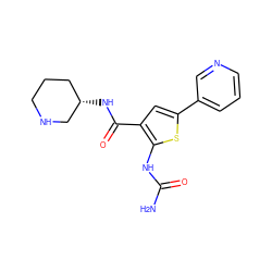 NC(=O)Nc1sc(-c2cccnc2)cc1C(=O)N[C@H]1CCCNC1 ZINC000040423906