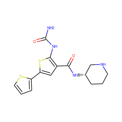 NC(=O)Nc1sc(-c2cccs2)cc1C(=O)N[C@H]1CCCNC1 ZINC000042888636