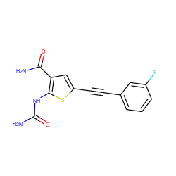 NC(=O)Nc1sc(C#Cc2cccc(F)c2)cc1C(N)=O ZINC000028525327