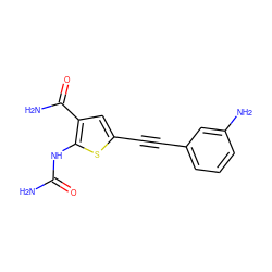 NC(=O)Nc1sc(C#Cc2cccc(N)c2)cc1C(N)=O ZINC000028523449