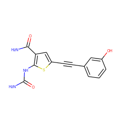 NC(=O)Nc1sc(C#Cc2cccc(O)c2)cc1C(N)=O ZINC000028524368