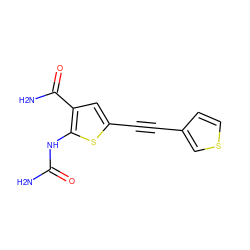 NC(=O)Nc1sc(C#Cc2ccsc2)cc1C(N)=O ZINC000028523069