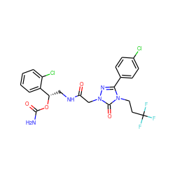 NC(=O)O[C@@H](CNC(=O)Cn1nc(-c2ccc(Cl)cc2)n(CCC(F)(F)F)c1=O)c1ccccc1Cl ZINC000145337198