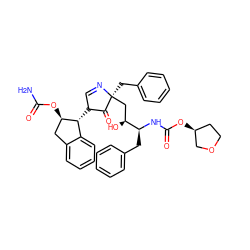NC(=O)O[C@@H]1Cc2ccccc2[C@H]1C1C=N[C@@](Cc2ccccc2)(C[C@H](O)[C@H](Cc2ccccc2)NC(=O)O[C@H]2CCOC2)C1=O ZINC000100805046