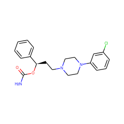 NC(=O)O[C@H](CCN1CCN(c2cccc(Cl)c2)CC1)c1ccccc1 ZINC000095573789