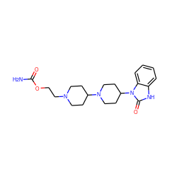 NC(=O)OCCN1CCC(N2CCC(n3c(=O)[nH]c4ccccc43)CC2)CC1 ZINC000040943344